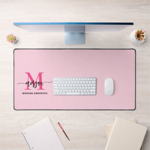 Chaud rose moderne Script Girl Monogramme Nom