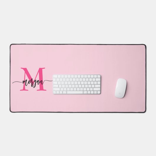 Chaud rose moderne Script Girl Monogramme Nom (Clavier et souris)