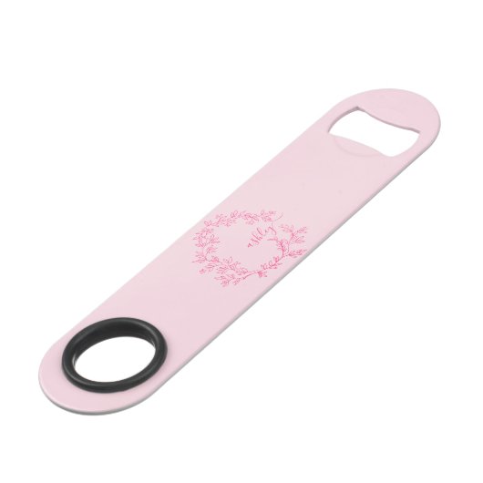 Chaud rose moderne Script Girl Monogramme Nom (Devant angulaire)
