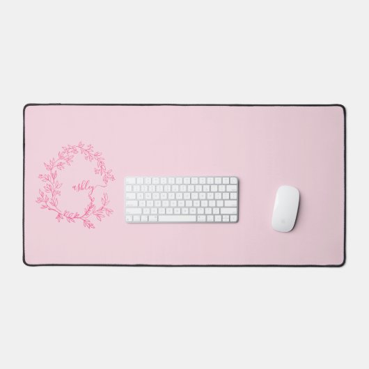 Chaud rose moderne Script Girl Monogramme Nom (Clavier et souris)