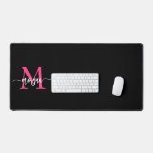 Chaud rose noir moderne Script Girl Monogramme Nom (Clavier et souris)