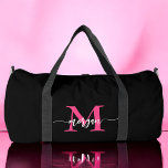 Chaud rose noir Monogramme Nom Fille's Script Spor<br><div class="desc">Élevez votre jeu avec notre Hot Pink Monogram Nom Girl's Script Sports Duffle Bag! Doté d'un design rose vif, ce sac de duffle est personnalisé avec votre nom dans une police de script élégante pour une touche personnalisée. Idéal pour les sports, les séances de gym ou les voyages, il offre...</div>