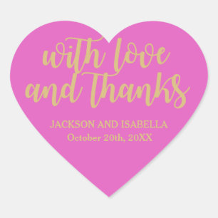 Chaud rose Or Personnalisé Mariage Favor Sticker