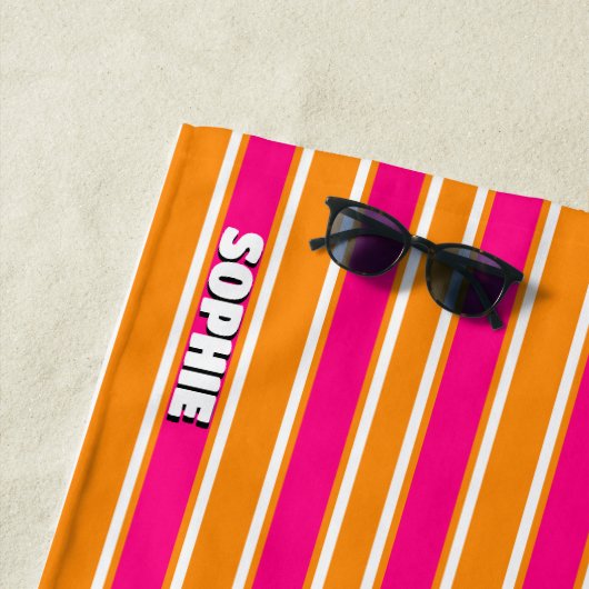 Chaud rose rayures Preppy esthétique serviette de (En situation)