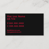 Chaud rose rouge noir damassé cartes de visite per (Dos)