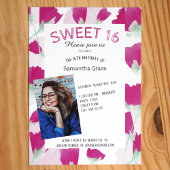 Chaud rose Tulips printemps doux 16 Invitations