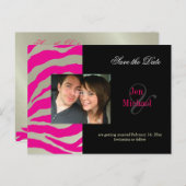 Chaud rose zèbre Enregistrer la date Photo cartes (Devant / Derrière)