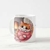 Chaud Tabby Cat Dans Une Mug Poème Blanche (Devant gauche)