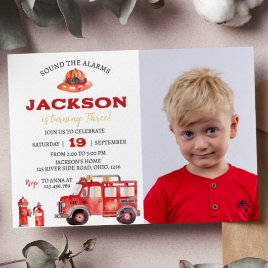 Chaudière à feu Invitation Anniversaire Son Alarme