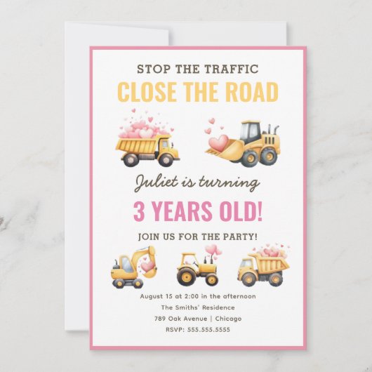 Chaudière de Camion de construction Invitation d'a (Devant)