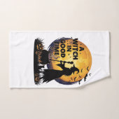 Chaudron de lune d'Halloween de bonne sorcière_1 (Serviette à main)