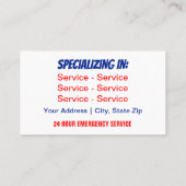 Chauffage et refroidissement Carte de visite doubl (Dos)