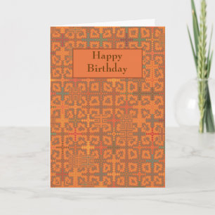 Chauffage été Tapisserie orange Carte d'anniversai
