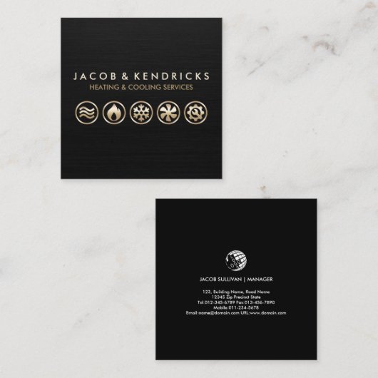 Chauffage Ventilation Climatisation Carte de visit (Devant / Derrière)