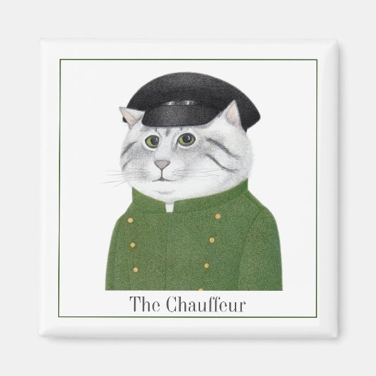 CHAUFFEUR Aimant Carré CAT + Texte II (Devant)