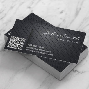 Chauffeur Black Metal QR Code Visitekaartje