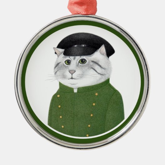 CHAUFFEUR CAT Premium Round Ornament (Voorkant)