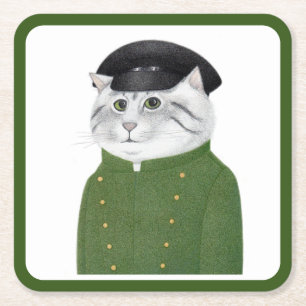 CHAUFFEUR CAT Vierkante Papier Onderzetters