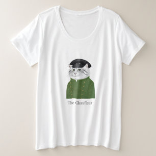 CHAUFFEUR CAT Women's Plus Size-T-Shirt Grote Maat T-shirt