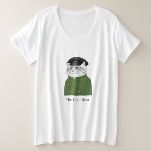 CHAUFFEUR CHAT féminin plus taille T-shirt (Design devant)