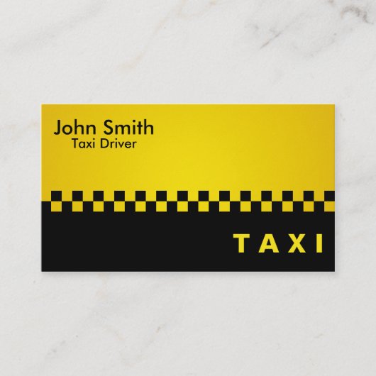 Chauffeur de taxi - cartes de visite (Devant)