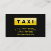 Chauffeur de taxi - cartes de visite (Dos)