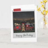 Chauffeur de train Chat Funny Carte d'anniversaire (Fleur jaune)