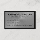 Chauffeur Driver Black Silver Metallic Visitekaartje (Achterkant)