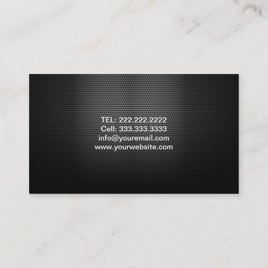 Chauffeur Driver Luxe Zwart Metaal Visitekaartje (Achterkant)