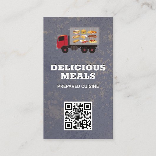 chauffeur van voedsellevering | QR-code Visitekaartje (Voorkant)