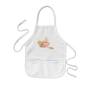 Chauncey the Squirrel Sipping Coffee Apron Kinder Schort