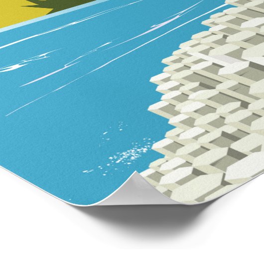 Chaussée du géant d'Irlande Affiche de voyage (Coin)