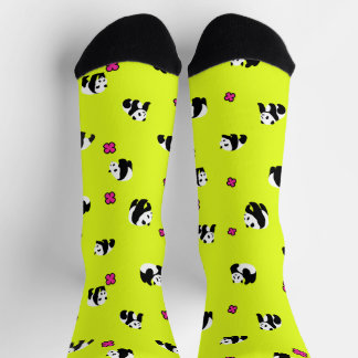CHAUSSETTE ネオンイエローのかわいいパンダ♡