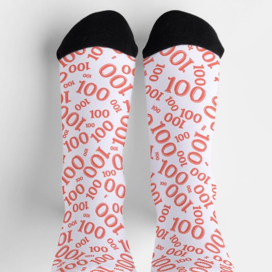 Chaussette 100e anniversaire Coral Random Numéro Motif (Haut)