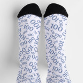 Chaussette 100e anniversaire Motif de numéro bleu aléatoire (Haut)