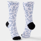 Chaussette 100e anniversaire Motif de numéro bleu aléatoire (Angulaire)