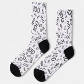 Chaussette 100e anniversaire Noir Random Numéro Motif (Gauche)