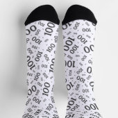 Chaussette 100e anniversaire Noir Random Numéro Motif (Haut)