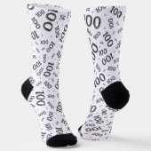Chaussette 100e anniversaire Noir Random Numéro Motif (Angulaire)