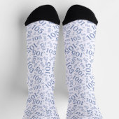 Chaussette 105e anniversaire Motif de numéros aléatoires bleu (Haut)