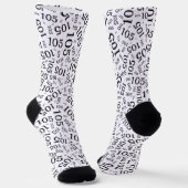 Chaussette 105e anniversaire noir/blanc Motif de numéro aléat (Angulaire)