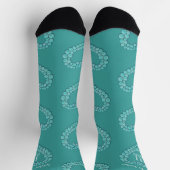 Chaussette 11e anniversaire mariage turquoise coeur aqua (Haut)