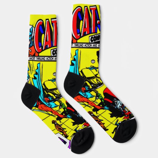 Chaussette 1940's CAT-MAN Comics Socks (Droite)