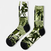 Chaussette 1940's Green Lama Comic Strip Socks (Gauche)