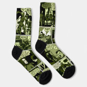 Chaussette 1940's Green Lama Comic Strip Socks (Droite)