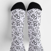 Chaussette 20e anniversaire Noir/Blanc Random Numéro Motif (Haut)