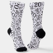 Chaussette 20e anniversaire Noir/Blanc Random Numéro Motif (Angulaire)