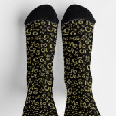 Chaussette 25e anniversaire Noir/Or Random Numéro Motif (Haut)