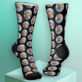 Chaussette 2 Photo Bordure Cercle - Blanc Noir