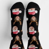 Chaussette 2 Photo Collage Père Noël et Reindeer (Haut)